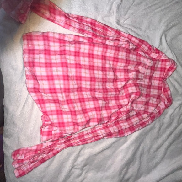 PINK Victoria's Secret Vibrant Pink Plaid Shirt - Picture 6 of 13